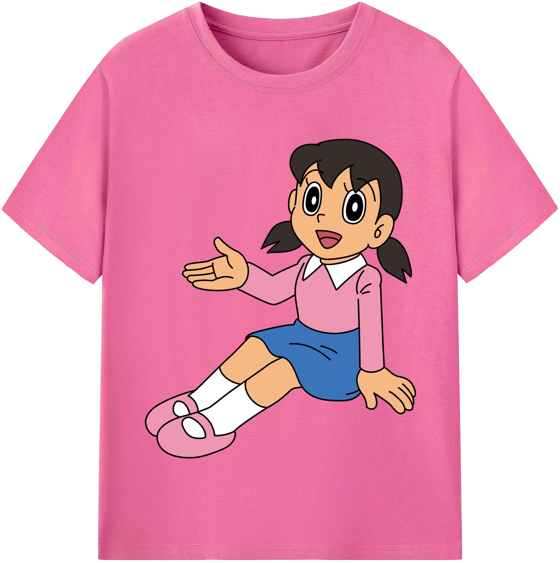（画像用） ドラえもん みなもと しずか Doraemon Shizuka Minamoto レディースカジュアルプリントTシャツ（綿100％）